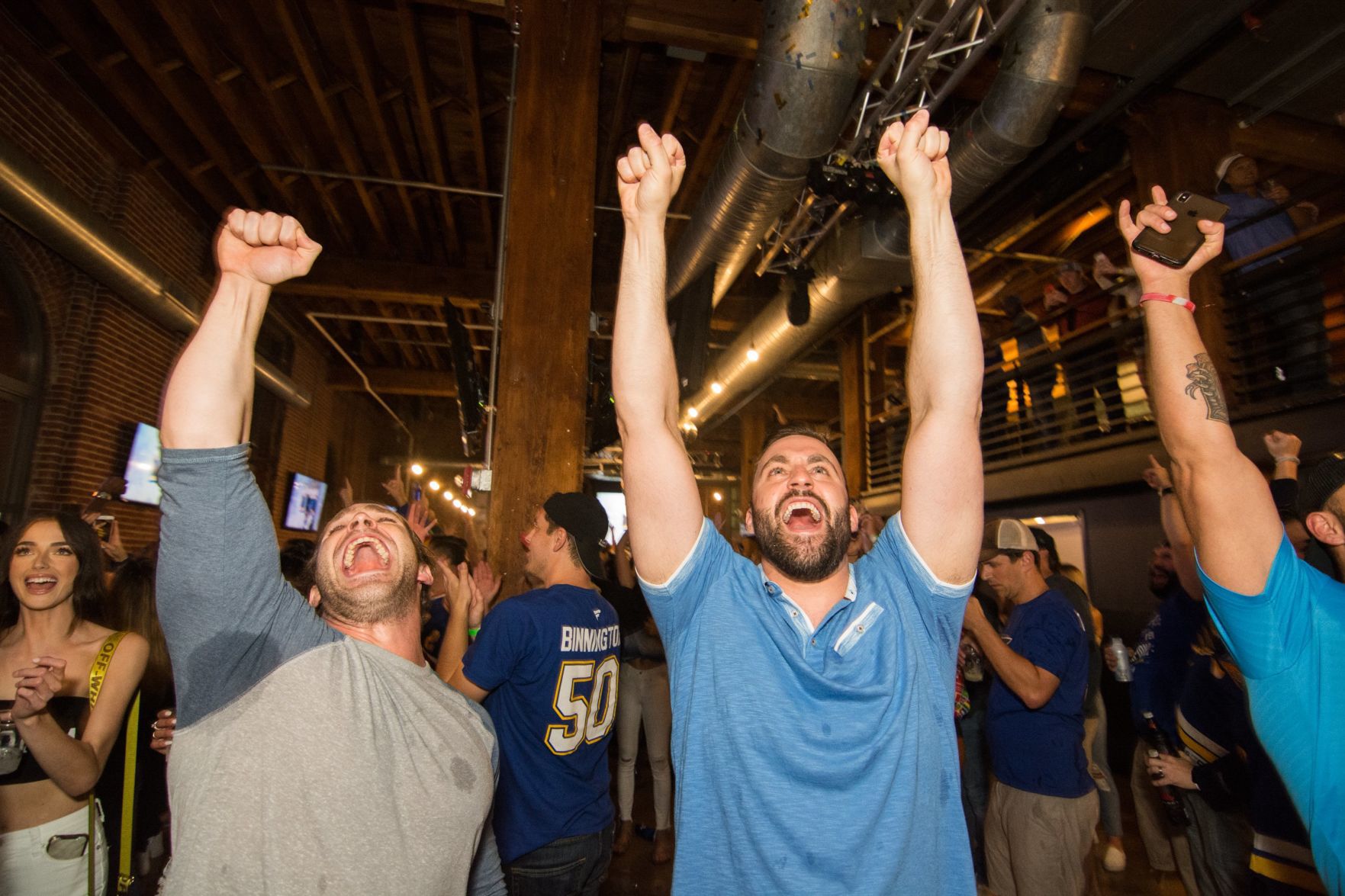 Blues Fans at Wheelhouse during Stanley Cup Final Game 7. Spons